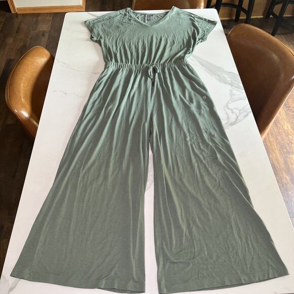 Sweaty Betty Take It Easy Jumpsuit Safe Green Travel Lounge Soft Wide Leg Small - Picture 1 of 11